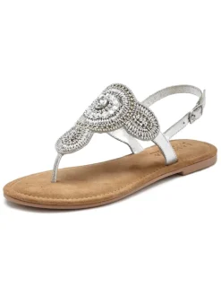 LASCANA Sandalen·Zehensandalen^Zehentrenner in silberfarben