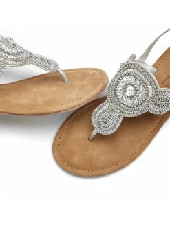 LASCANA Sandalen·Zehensandalen^Zehentrenner in silberfarben