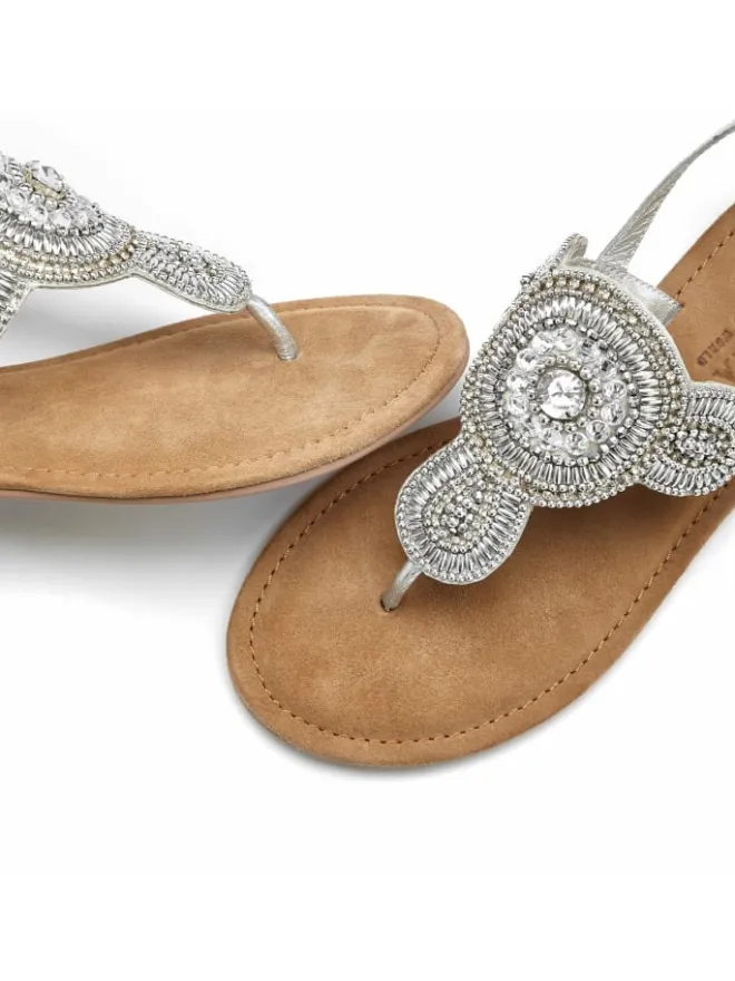 LASCANA Sandalen·Zehensandalen^Zehentrenner in silberfarben