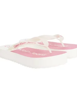 Calvin Klein Sandalen^Zehentrenner in Weiß/ Rosa
