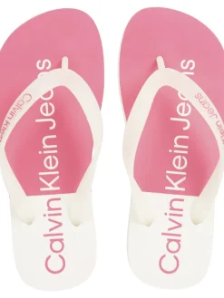 Calvin Klein Sandalen^Zehentrenner in Weiß/ Rosa