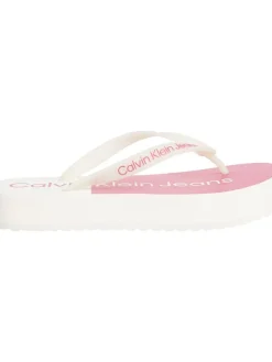 Calvin Klein Sandalen^Zehentrenner in Weiß/ Rosa