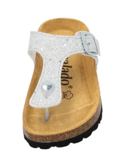 Zehentrenner in weiss glitter><noscript><img width=